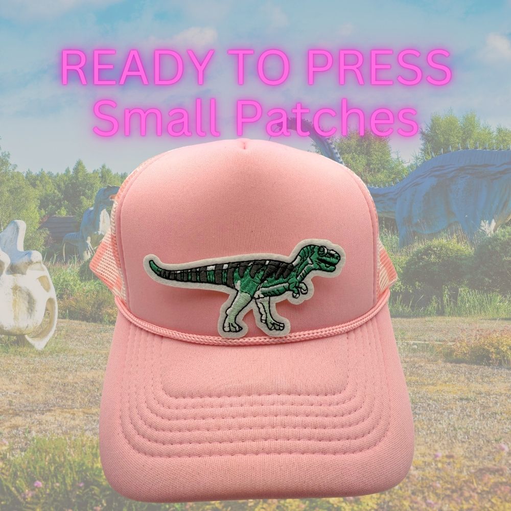 Ready to Press Dinosaur Patches – Cute Embroidered Heat Press Patches for Hats, Kids Shirts & DIY Apparel