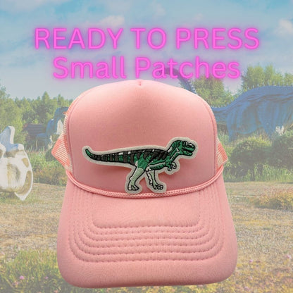 Ready to Press Dinosaur Patches – Cute Embroidered Heat Press Patches for Hats, Kids Shirts & DIY Apparel