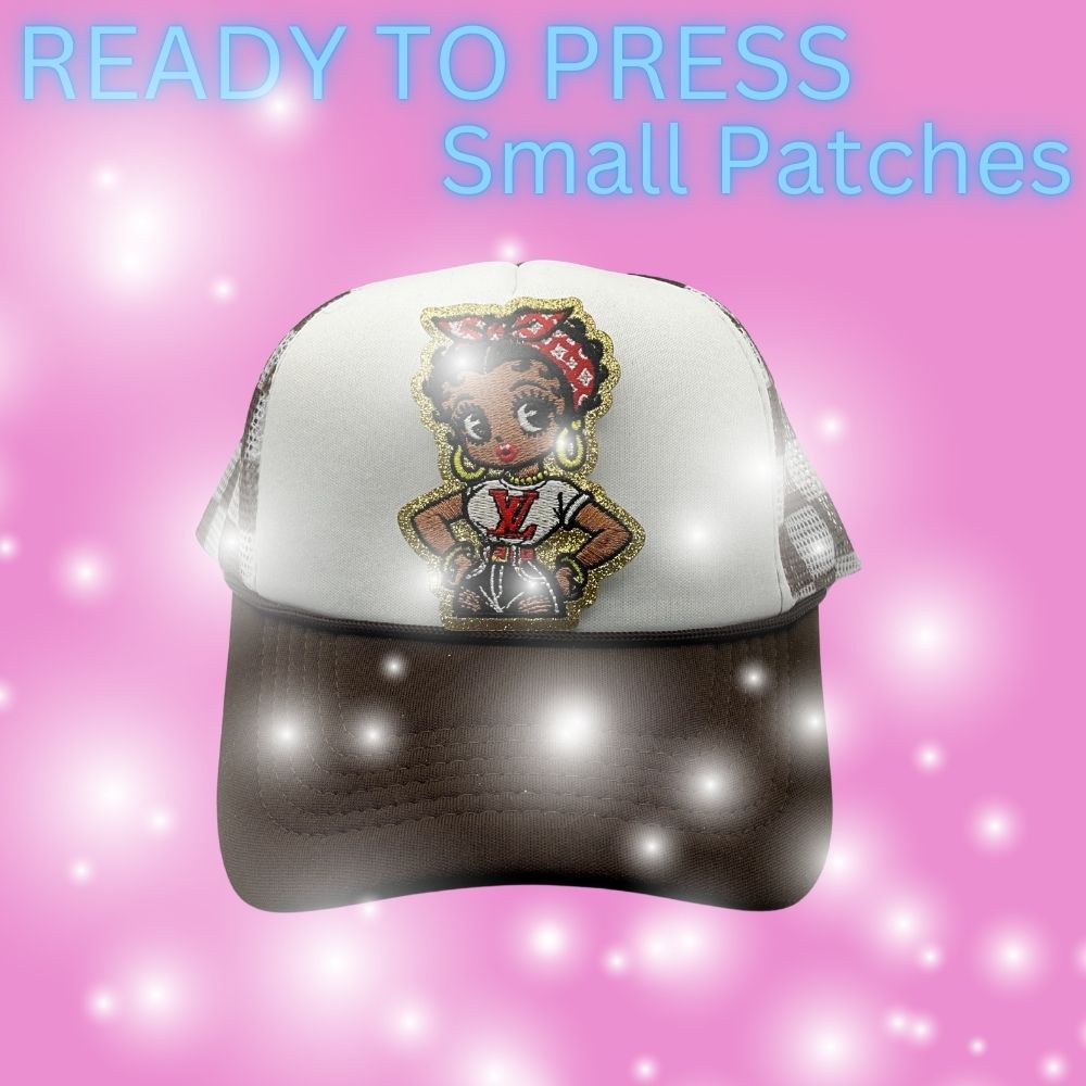 Ready-to-Press Small Fashion Girl Embroidered Patches | Trendy Cartoon Style | Heat Press Appliqués