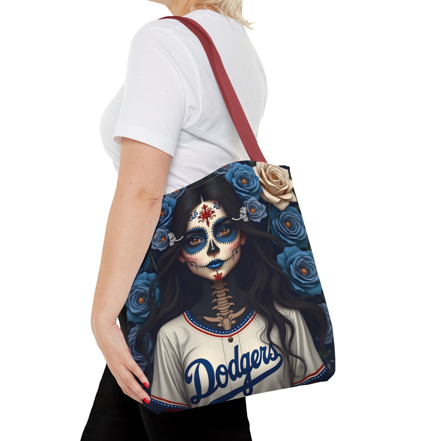 Sugar Skull Floral Tote Bag, Day of the Dead, Boho Style, Eco-Friendly Shopping, Casual Weekend Bag