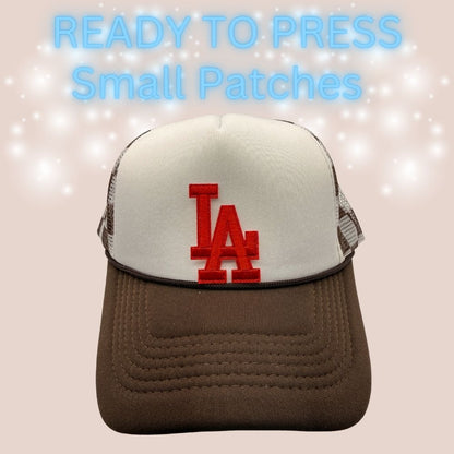 Ready-to-Press Small LA Letter Patches | Chenille Embroidered Iron-On Appliqués | Multiple Colors & Styles