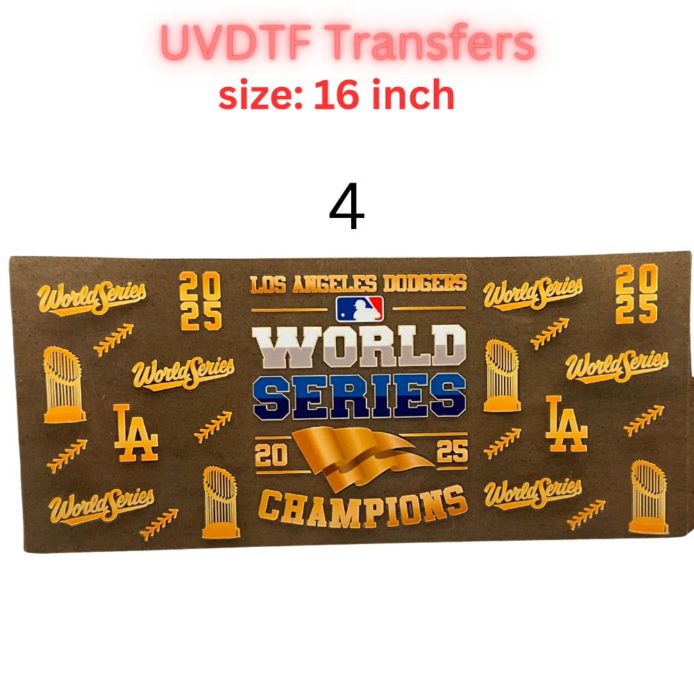 Baseball Championship UV DTF Transfer Sheet – 16 Inch | Blue & Gold Game Day Inspired Wraps