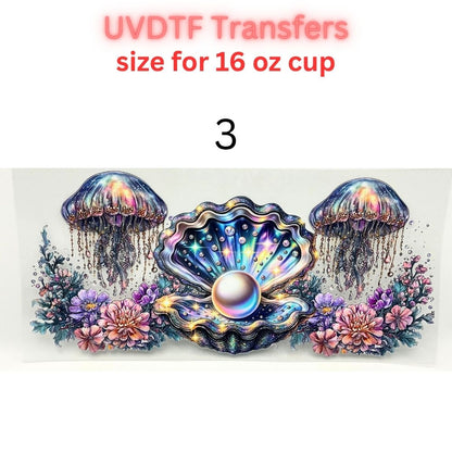 Summer Vacation UV DTF Cup Wraps | 16oz Tumbler Transfers | Beach, Cruise, Tropical, Sea Life & Floral Designs
