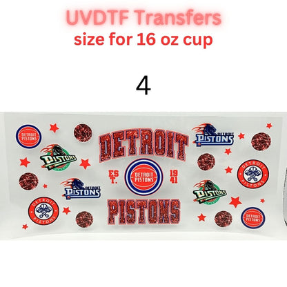 Pro Basketball City Team Inspired Wraps | UVDTF 16oz Glass Can Transfer | Pro Hoops Fan Cup Decals | Game Day Tumbler Wrap