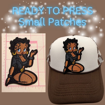 READY TO PRESS Fashion Girl Embroidered Patches – Small Size
