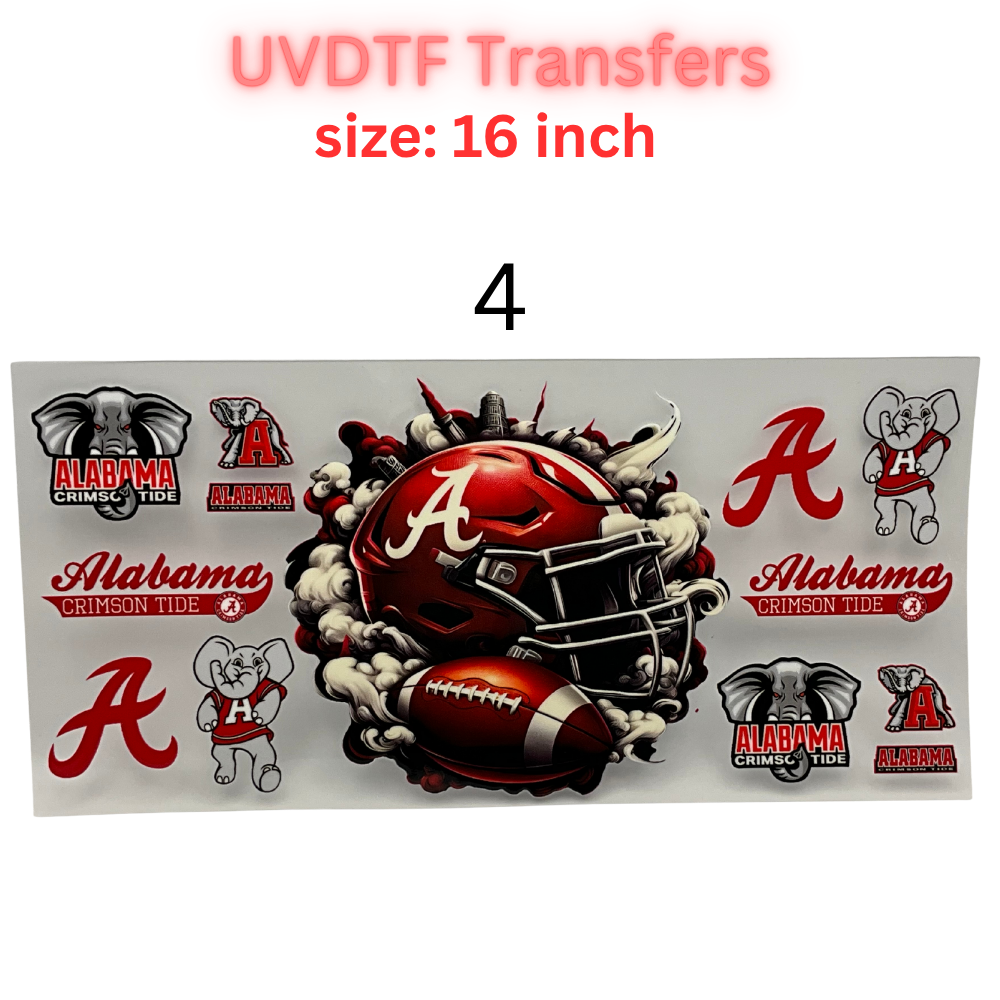 Football Helmet UV DTF Transfer Sheet – 16 Inch | College Color Inspired Game Day Wraps
