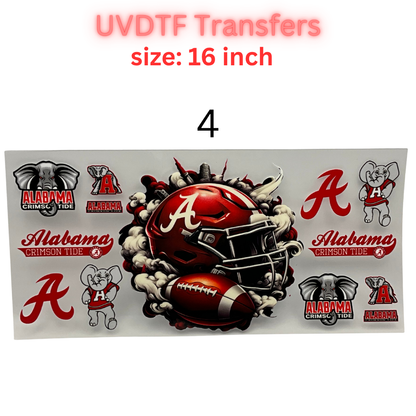 Football Helmet UV DTF Transfer Sheet – 16 Inch | College Color Inspired Game Day Wraps
