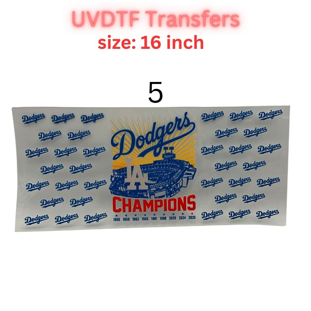 Baseball Game Day UV DTF Transfer Sheet – 16 Inch | Blue & White Sports Inspired Wraps