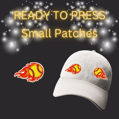 READY TO PRESS Small Sports Patches | Embroidered Iron-On Hat & Apparel Patches