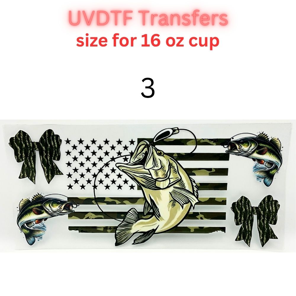 Patriotic & Blue Collar UV DTF Cup Wraps | 16oz Tumbler Transfers | Fishing, Firefighter, Military, Dad Life, Americana Designs