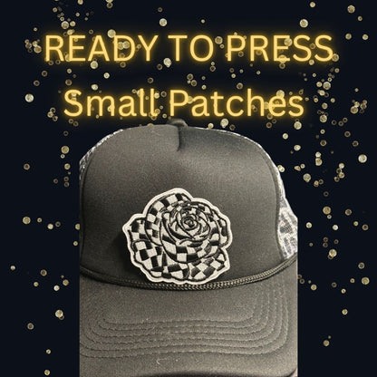 🌹 Rose Small Patches – Ready to Press Embroidery Appliqués | Hat, Jacket, Bag & Clothing Heat Press Iron-On