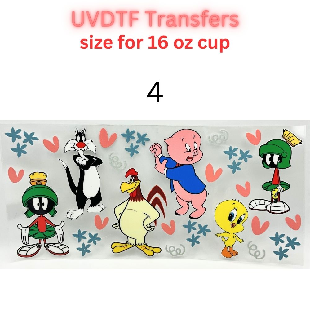 Cute Cartoon UV DTF Cup Wrap for 16oz Glass Can | Retro Strawberry, Farm Animals, Bear & Bird Drinkware Transfer