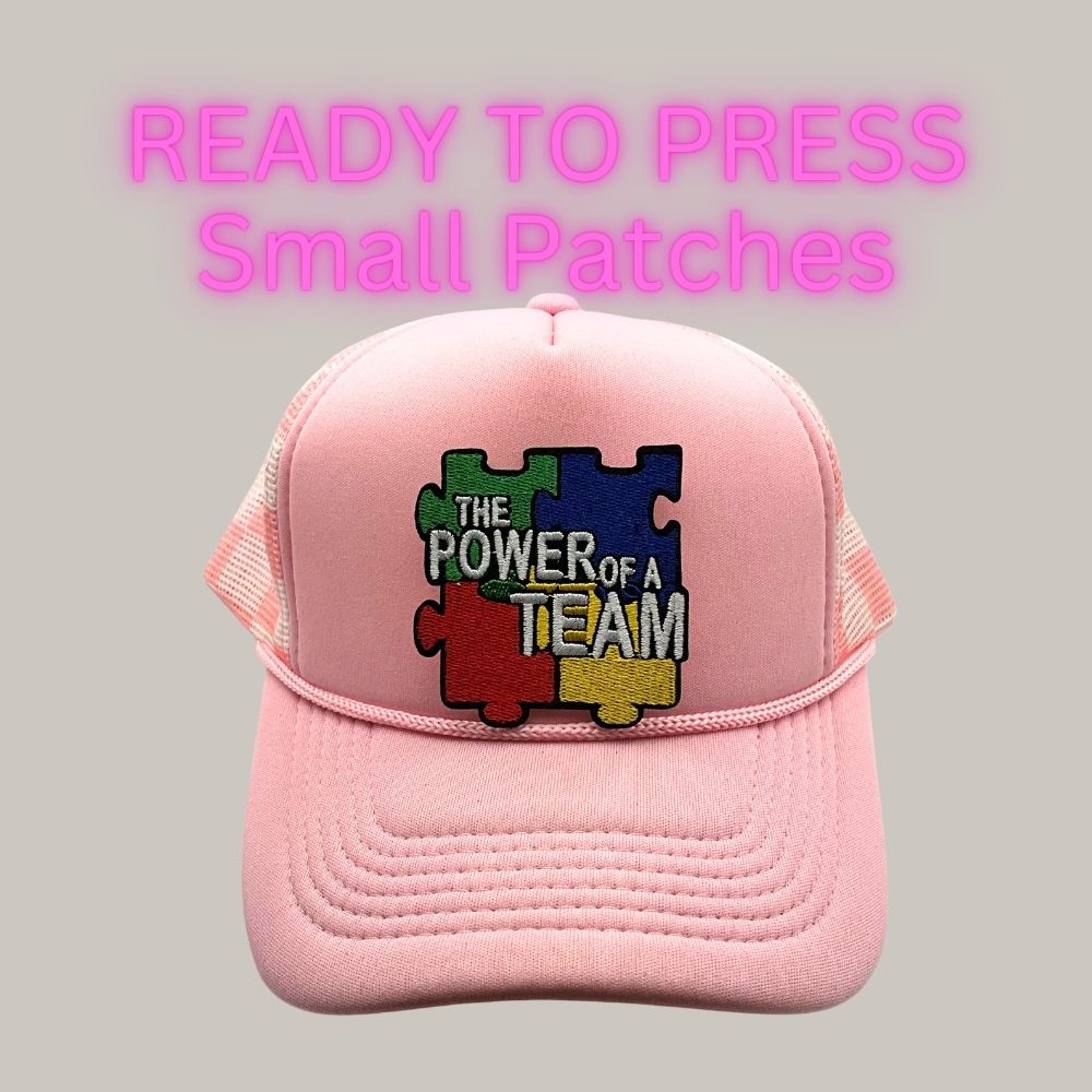 Ready to Press Autism Awareness Patches – Small Puzzle & Inspirational Heat Press Patches for Hats, Shirts & Accessories