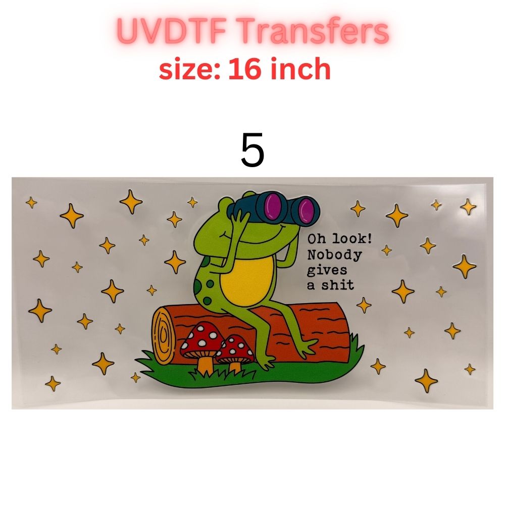 16" UV DTF Transfer – Funny Humor & Attitude Designs – Cup / Tumbler / Hard Surface Decal
