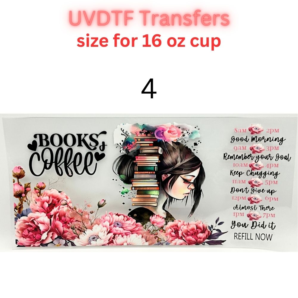 Boho Floral UV DTF Cup Wrap for 16oz Glass Can | Western Cowgirl, Book Lover & Sunflower Tumbler Decal | Aesthetic Drinkware Transfer