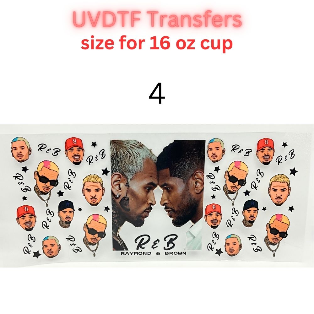 R&B Music Inspired UV DTF Cup Wrap | 16oz & 40oz Tumbler Transfer | Retro Hip Hop & R&B Singer Aesthetic