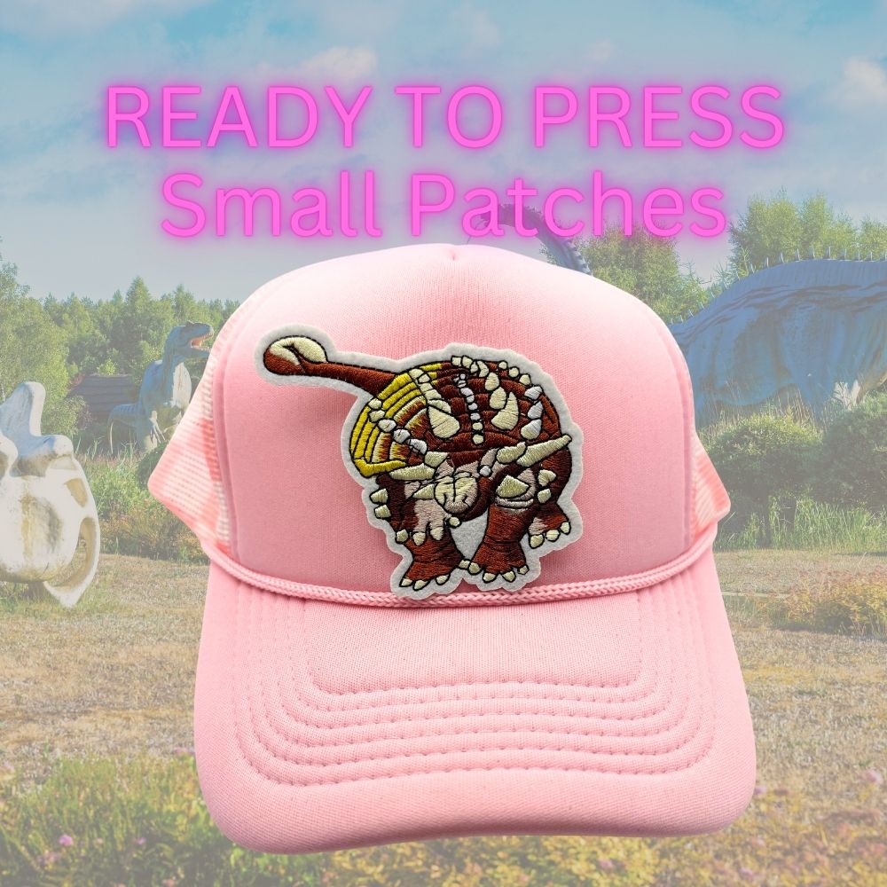 Ready to Press Dinosaur Patches – Cute Embroidered Heat Press Patches for Hats, Kids Shirts & DIY Apparel