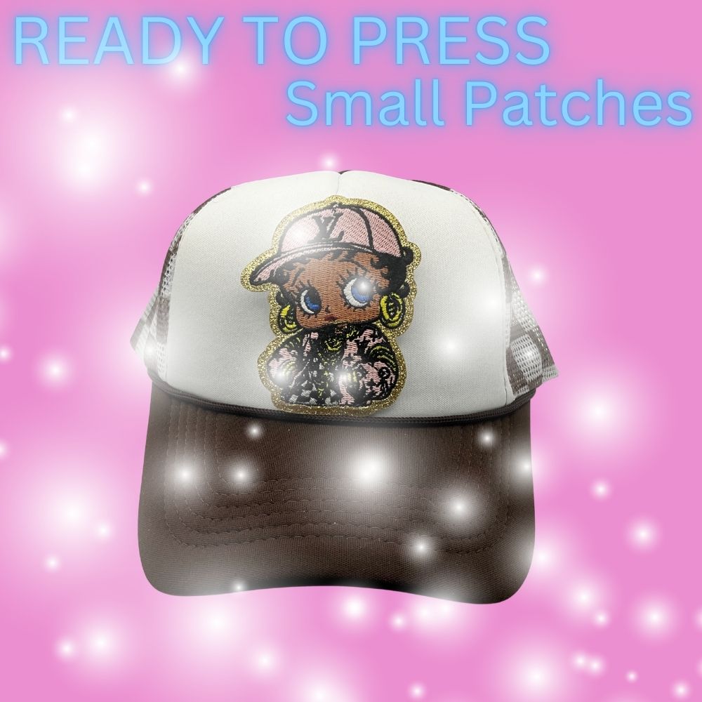 Ready-to-Press Small Fashion Girl Embroidered Patches | Trendy Cartoon Style | Heat Press Appliqués