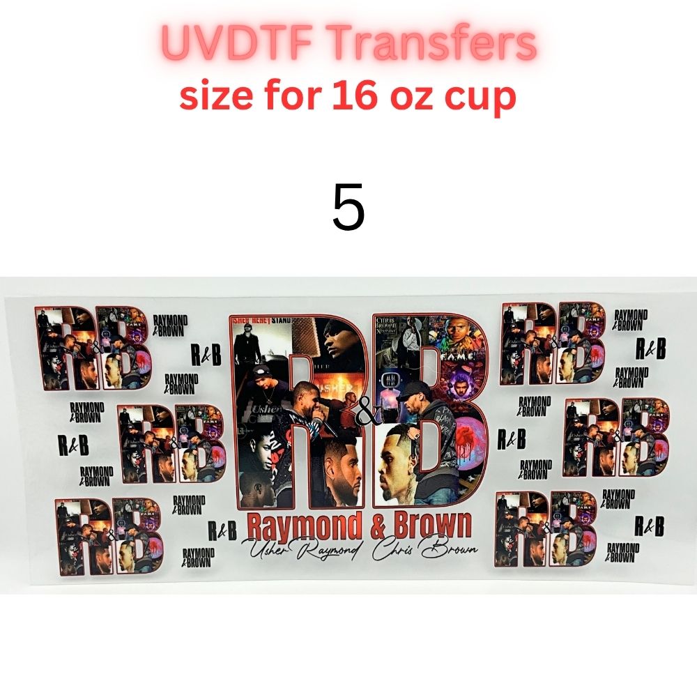 R&B Music Inspired UV DTF Cup Wrap | 16oz & 40oz Tumbler Transfer | Retro Hip Hop & R&B Singer Aesthetic