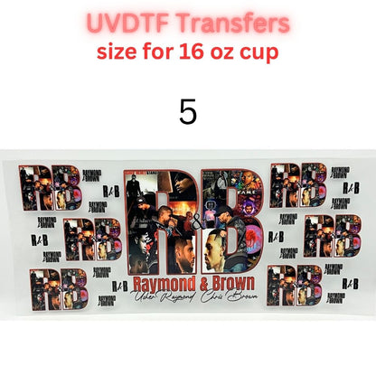 R&B Music Inspired UV DTF Cup Wrap | 16oz & 40oz Tumbler Transfer | Retro Hip Hop & R&B Singer Aesthetic