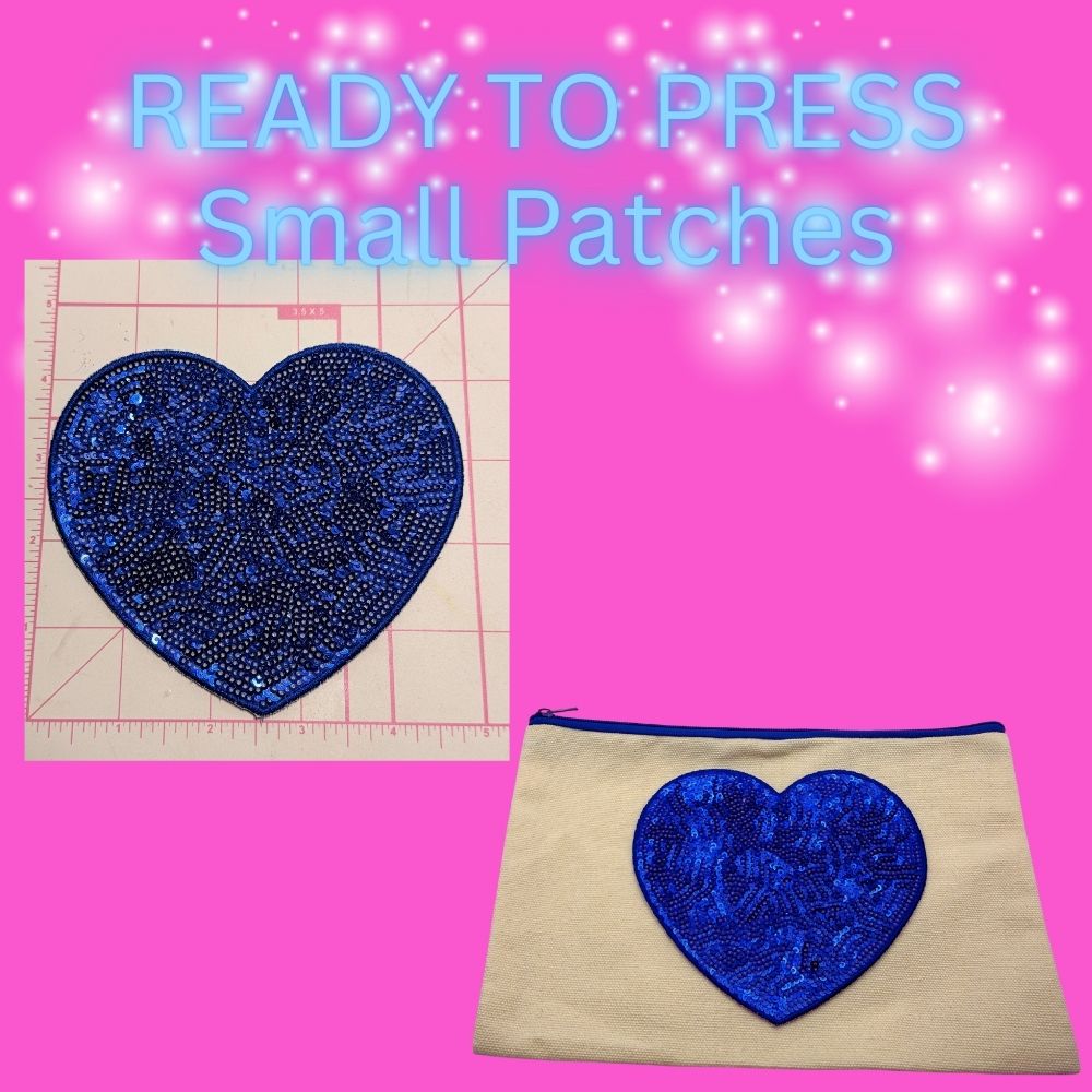 READY TO PRESS Sequin Heart Patch – Small