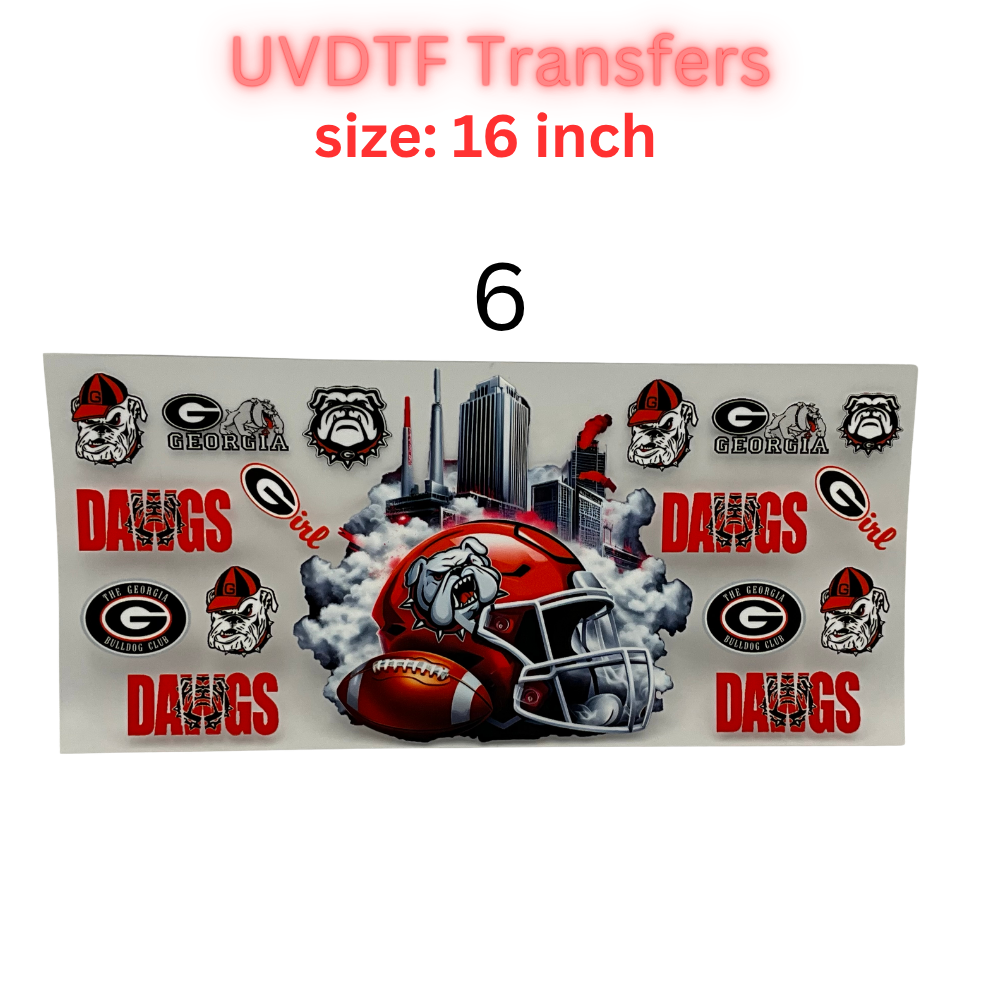 Football Helmet City Vibes UV DTF Transfer Sheet – 16 Inch | Game Day Inspired Designs