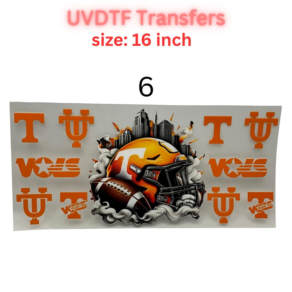 Game Day Football Helmet UV DTF Transfer Sheet – 16 Inch | College Color Inspired Designs