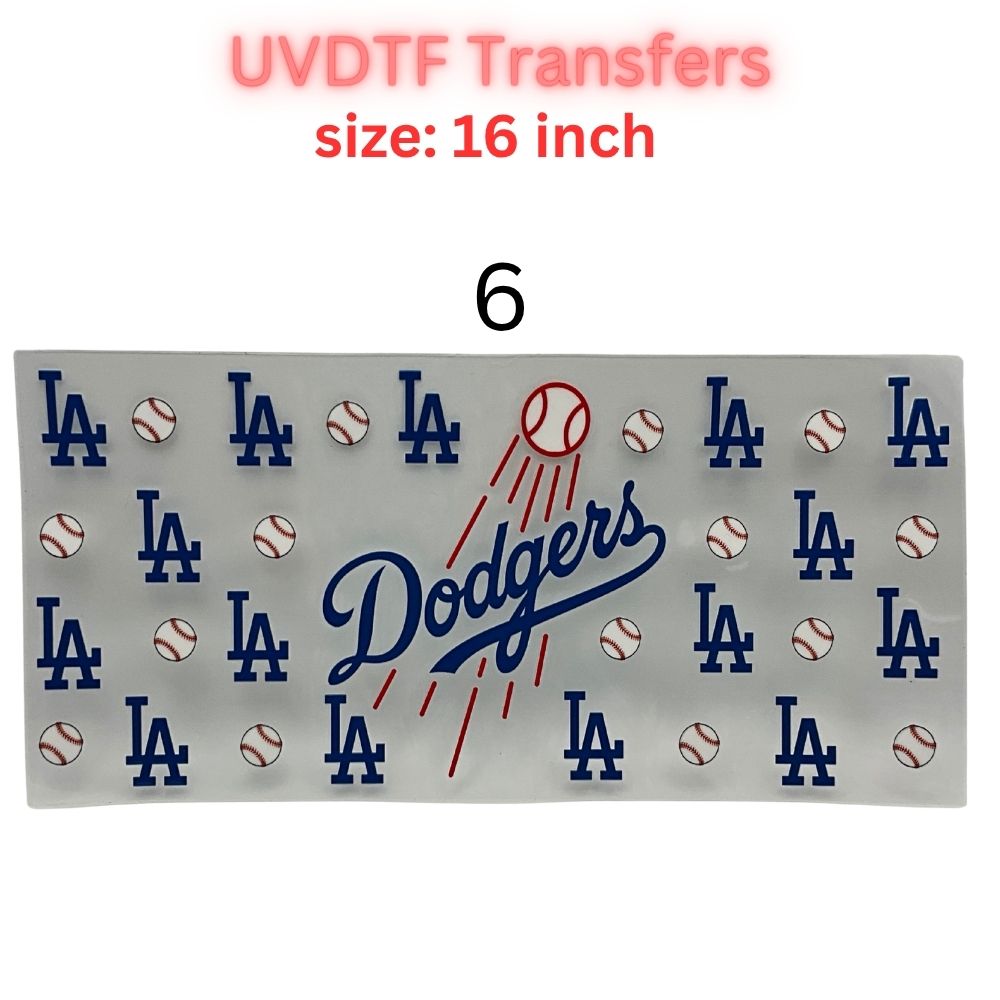 Baseball Game Day UV DTF Transfer Sheet – 16 Inch | Blue & White Sports Inspired Wraps