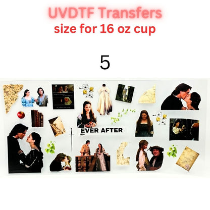 Romantic Movie Aesthetic UVDTF Wrap | Vintage Love Story Tumbler Decal | Dark Romance & Retro Film Inspired | 16oz Glass Cup Transfer
