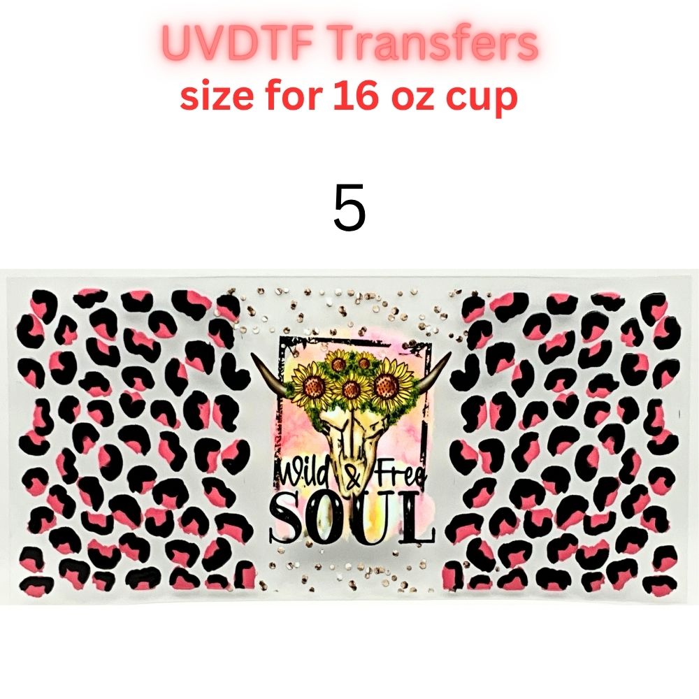 Western UVDTF Cup Wrap | Country Cowgirl Tumbler Decal | Floral Skull & Farmhouse Designs | 16oz Glass Cup Transfer