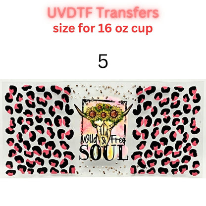 Western UVDTF Cup Wrap | Country Cowgirl Tumbler Decal | Floral Skull & Farmhouse Designs | 16oz Glass Cup Transfer