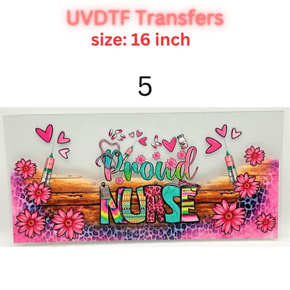 Nurse UVDTF Cup Wrap | 16oz Glass Can Transfer | Nurse Life Tumbler Decal | Healthcare Gift | RN CNA Medical Wrap