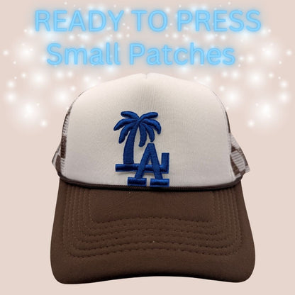 Ready-to-Press Small LA Letter Patches | Chenille Embroidered Iron-On Appliqués | Multiple Colors & Styles