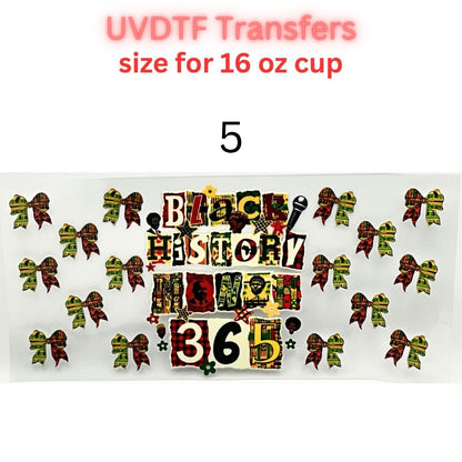 Cultural Heritage UVDTF Cup Wrap | Empowerment Glass Cup Decal | Afro-Inspired Tumbler Wrap | 16oz Libbey Transfer
