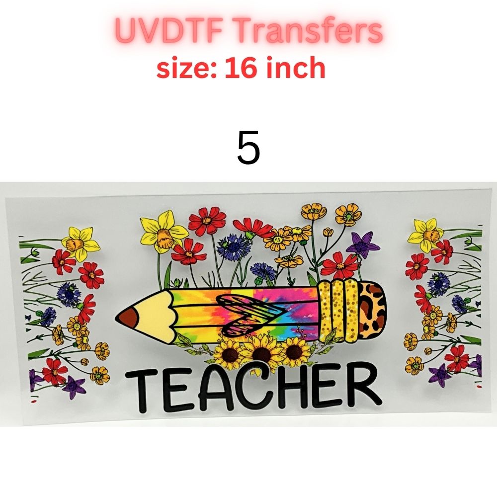 Teacher UVDTF Cup Wrap | 16oz Libbey Glass Transfer | Best Teacher Gift | School Tumbler Decal | Teacher Life Wrap