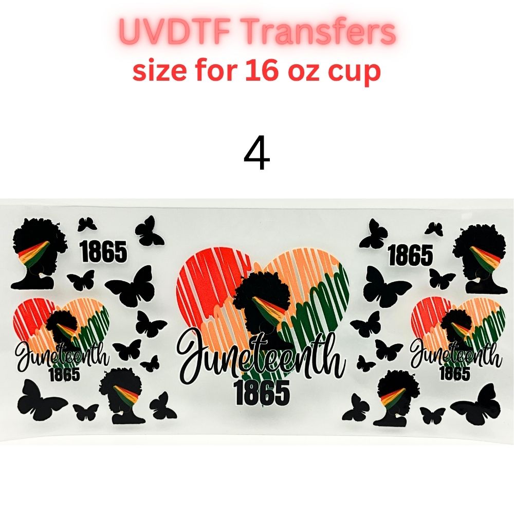 Cultural & Lifestyle UV DTF Cup Wraps | 16oz Tumbler Transfers | Juneteenth, Island Vibes, Teacher Life, Melanin Pride Designs