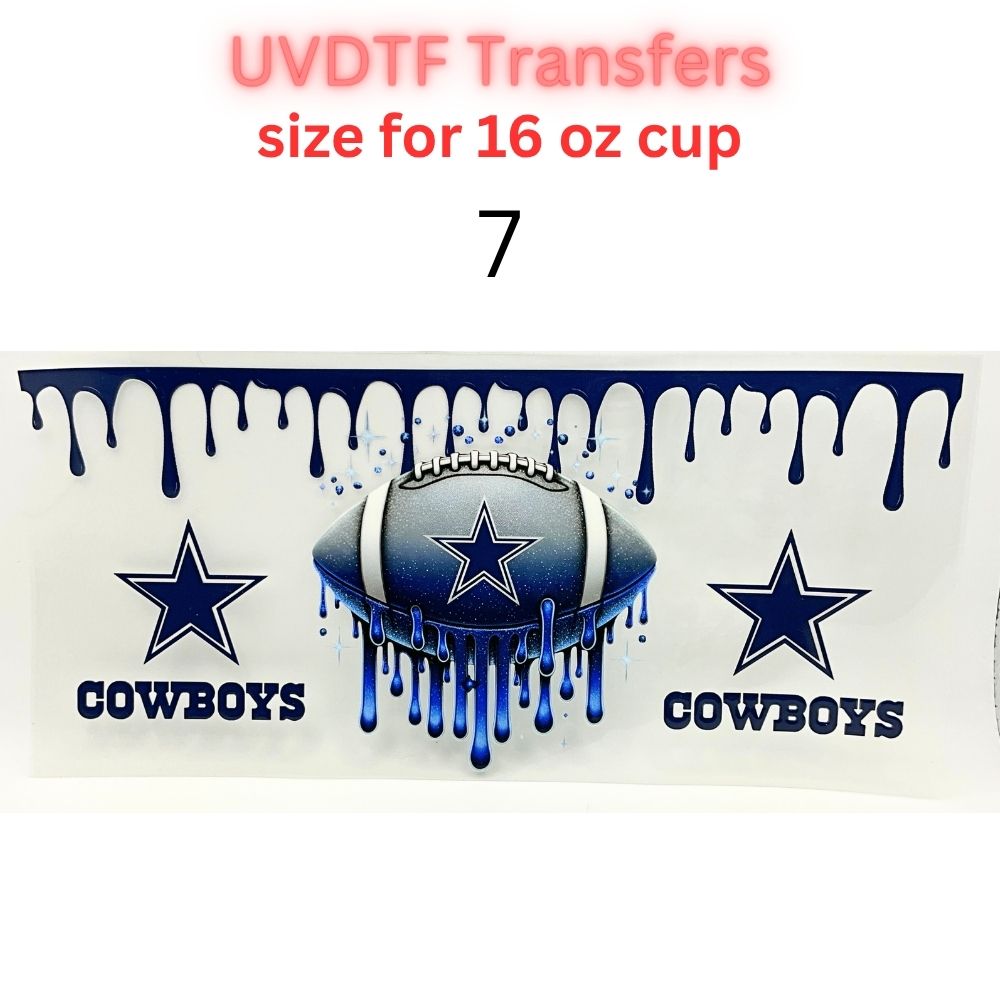 Sports Fan Inspired UV DTF Cup Wrap for 16 oz Glass Can | Football Fan Transfer Decal | Waterproof Permanent Cup Sticker | Multiple Styles