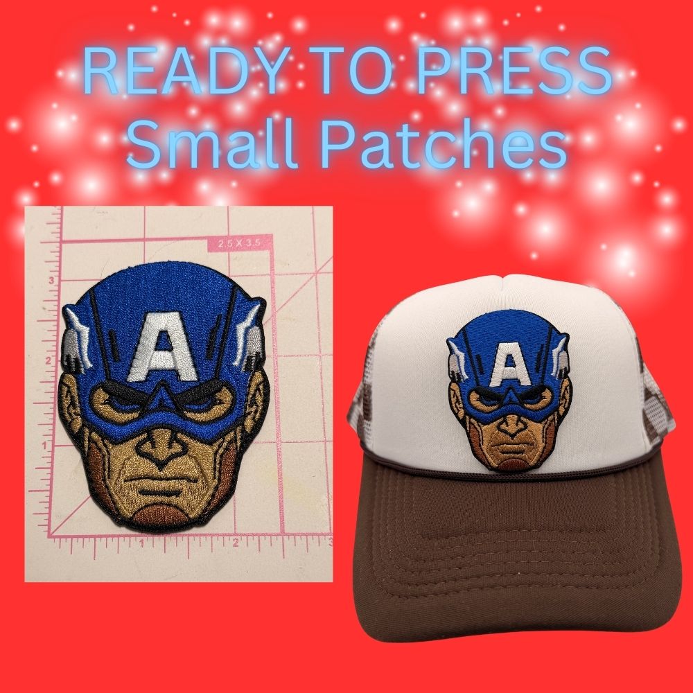 Ready-to-Press Small Character Patches – Cartoon Hero Style Embroidered Appliqués for Hats, Bags & Clothing