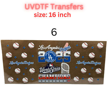 Baseball Championship UV DTF Transfer Sheet – 16 Inch | Blue & Gold Game Day Inspired Wraps