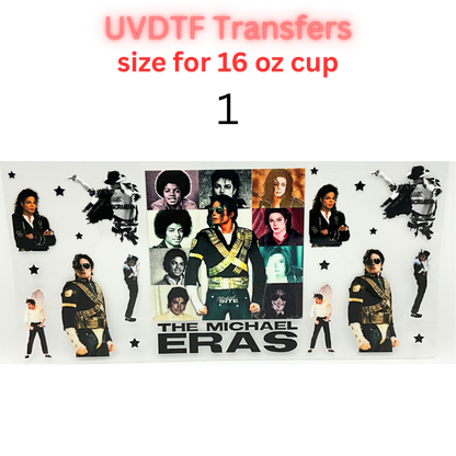 Music Era Inspired UV DTF Cup Wrap | Retro Pop Legend Inspired | 16 oz Libbey Glass Wrap | UV DTF Transfer
