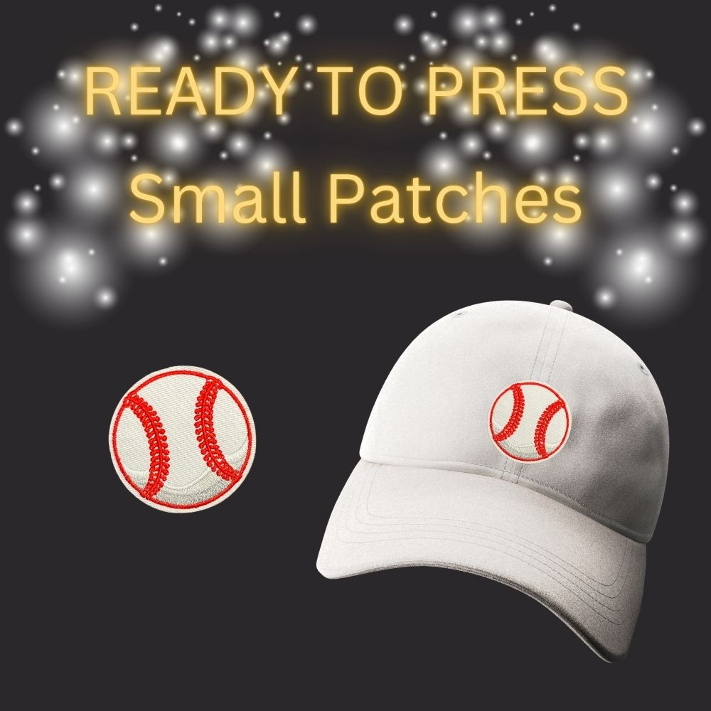 READY TO PRESS Small Sports Patches | Embroidered Iron-On Hat & Apparel Patches