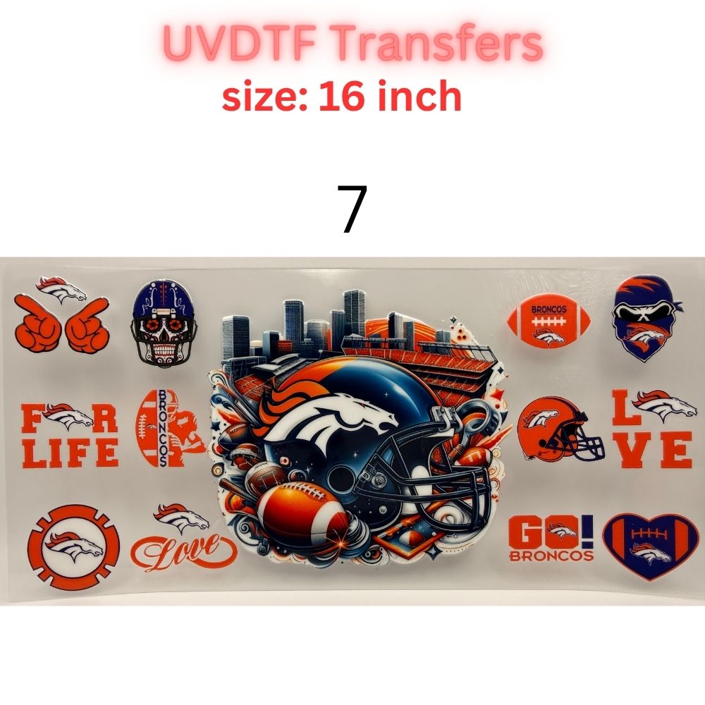 Football Team Inspired UVDTF Cup Wrap | 16oz Libbey Glass Transfer | Sports Fan Tumbler Wrap | Game Day Cup Decal | Football Lover Gift