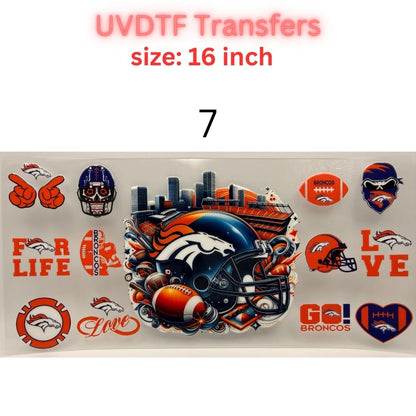 Football Team Inspired UVDTF Cup Wrap | 16oz Libbey Glass Transfer | Sports Fan Tumbler Wrap | Game Day Cup Decal | Football Lover Gift