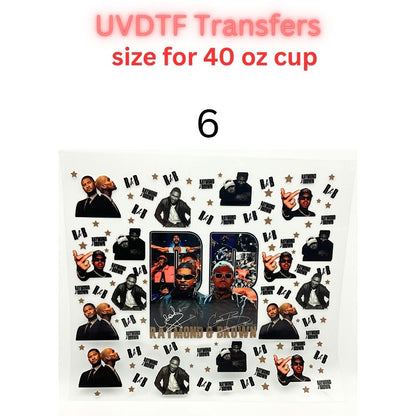 R&B Music Inspired UV DTF Cup Wrap | 16oz & 40oz Tumbler Transfer | Retro Hip Hop & R&B Singer Aesthetic