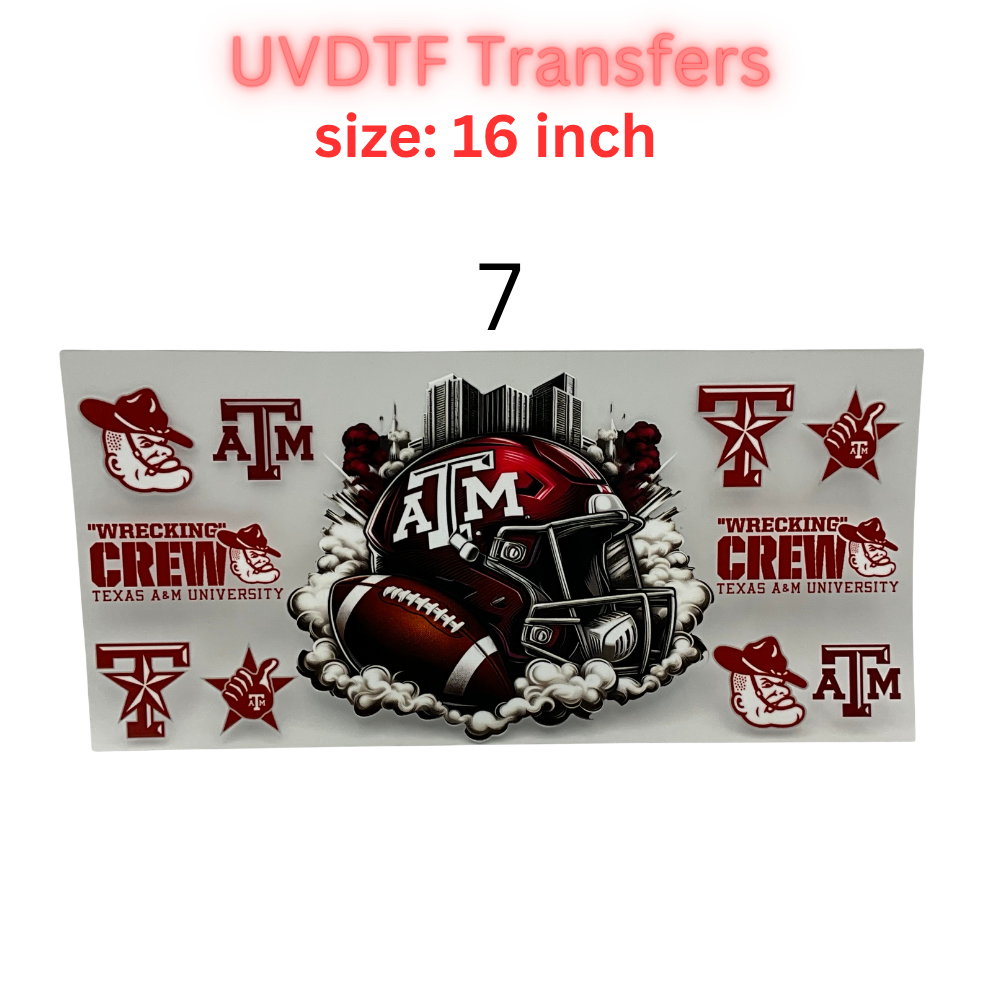 Football Helmet City Vibes UV DTF Transfer Sheet – 16 Inch | Game Day Inspired Designs