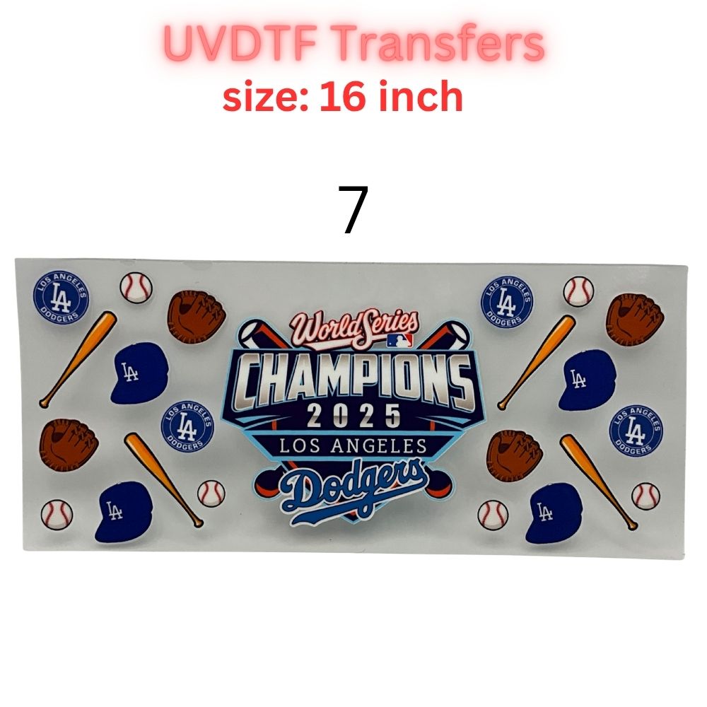 Baseball Game Day UV DTF Transfer Sheet – 16 Inch | Blue & White Sports Inspired Wraps
