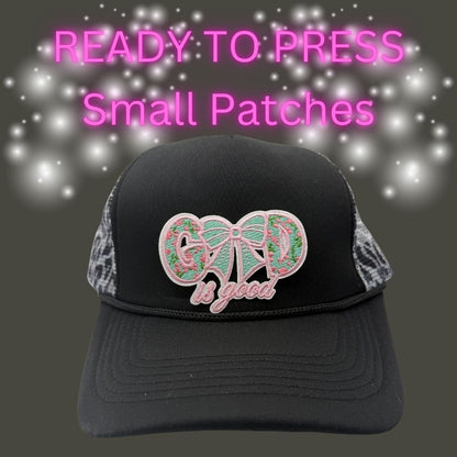 ✨ Ready to Press Small Patches – Faith, Cross, Pray & God Is Good Designs