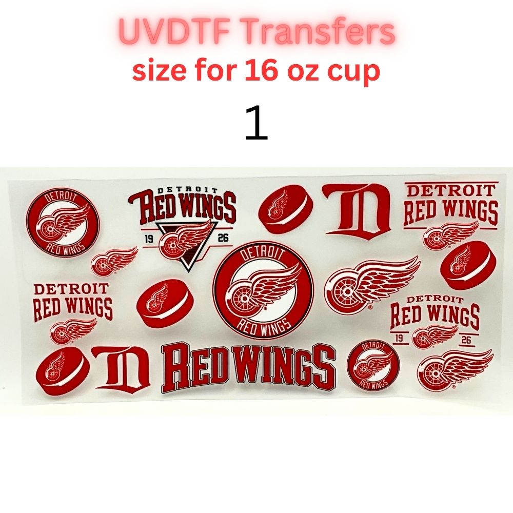 Hockey-Themed UV DTF Cup Wrap | 16 oz Glass Can Transfer | Red Hockey Decal | Sports Fan UV DTF Wrap | Waterproof Cup Sticker