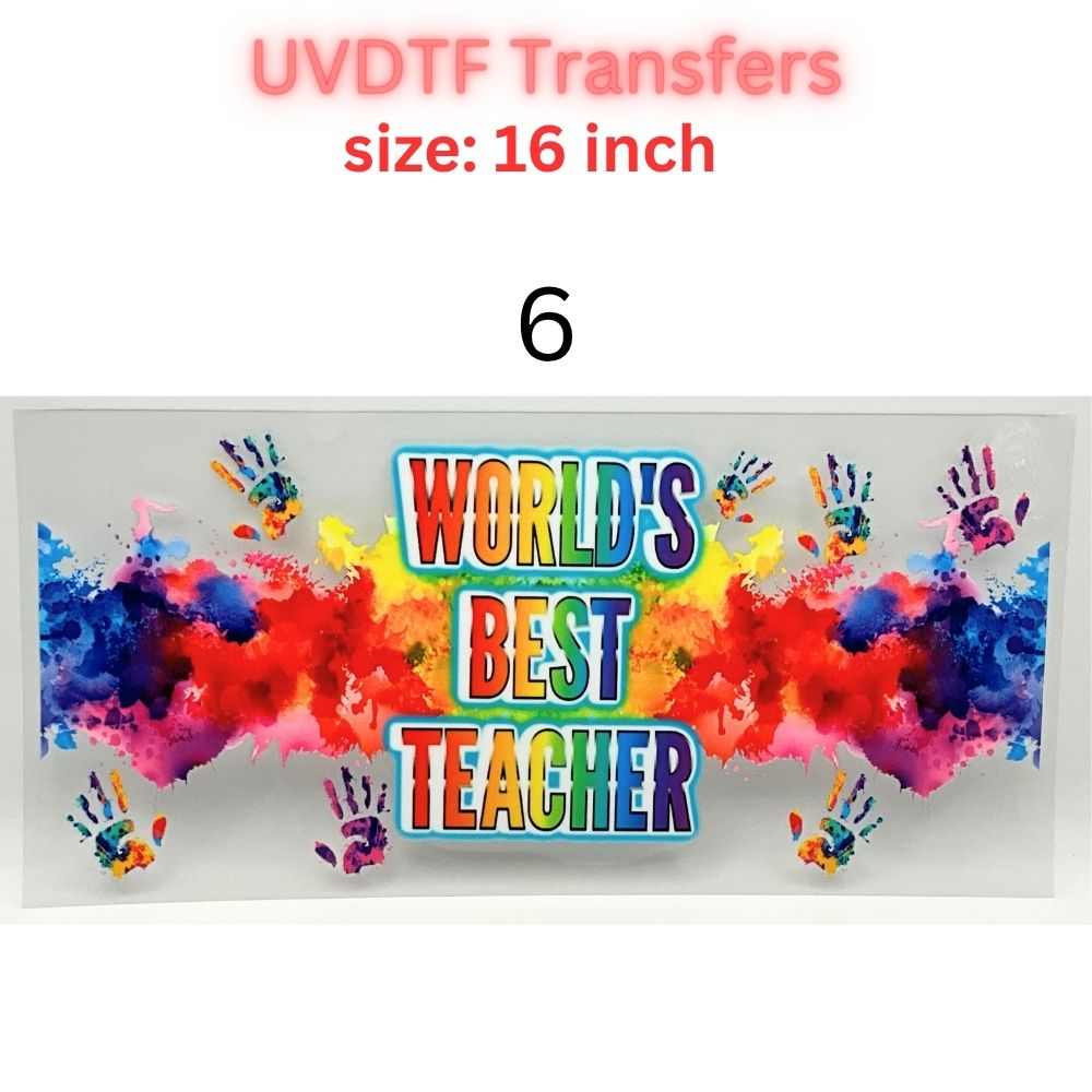 Teacher UVDTF Cup Wrap | 16oz Libbey Glass Transfer | Best Teacher Gift | School Tumbler Decal | Teacher Life Wrap