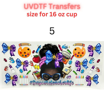 Cultural & Lifestyle UV DTF Cup Wraps | 16oz Tumbler Transfers | Juneteenth, Island Vibes, Teacher Life, Melanin Pride Designs